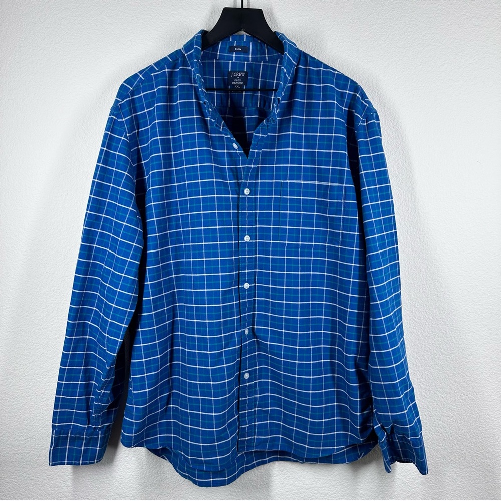 J. Crew 100% Cotton Flex Oxford Long Sleeve Button Down Shirt Slim Fit XXL EUC